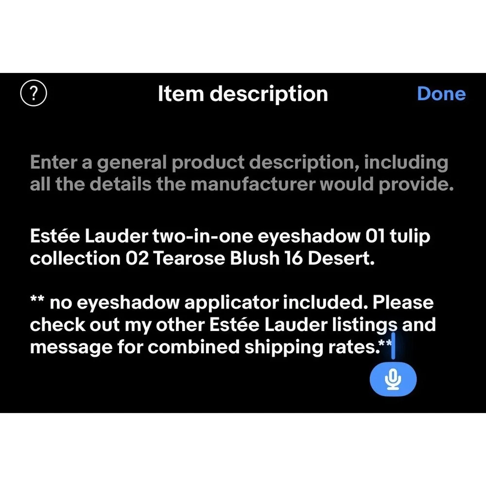 Estée Lauder two-in-one eyeshadow 01 tulip collection 02 Tearose Blush 16 Desert